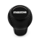 Mazda Vintage Black Emblem Genuine Leather Short Shift Knob 5 & 6 Speed Manual Transmission Shifter Lever Screw-On Type M10x1.25