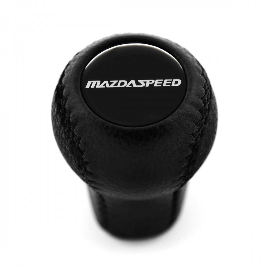 Mazda Mazdaspeed Genuine Leather Short Shift Knob 5 & 6 Speed Manual Transmission Shifter Lever Screw-On Type M10x1.25