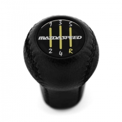 Mazda Mazdaspeed Genuine Leather Short Shift Knob 5 Speed Manual Transmission Shifter Lever Screw-On Type M10x1.25