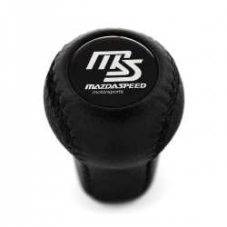 Mazda Trust Grex Blue Emblem Leather Screw-On Type Short Shift Knob 5 Speed Manual Transmission Shifter Lever M10x1.25