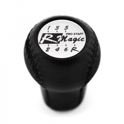 Mazda R Magic Short Shift Knob Genuine Leather 6 Speed Manual Transmission Shifter Lever Screw-On Type M10x1.25