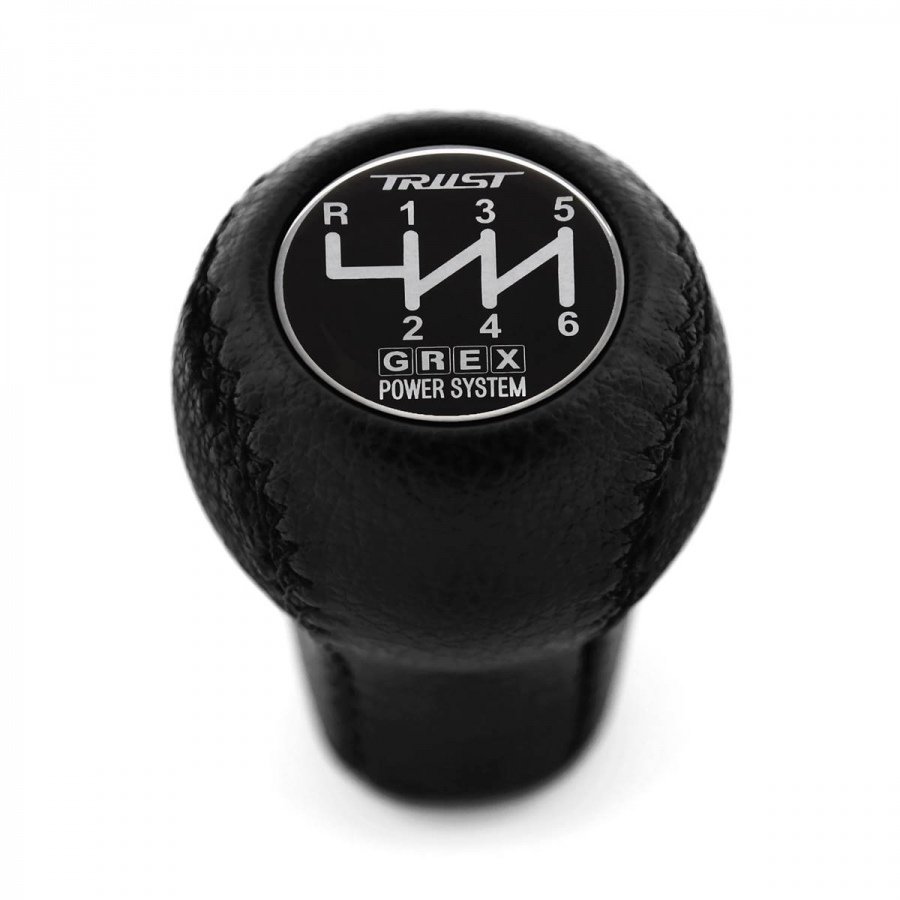 Mazda Trust Grex Black Shift Knob 6 Speed Manual Transmission Genuine Leather Gear Shifter Lever Screw-On Type M10x1.25