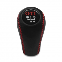 Volkswagen Gti Gear Shift Knob Genuine Leather Red Stitched 4 Speed Manual Transmission Shifter Lever Screw-On Type M12x1.5