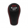 Volkswagen GTI Gear Shift Knob Genuine Leather Red Stitched 5 Speed Manual Transmission Shifter Lever Screw-On Type M12x1.5