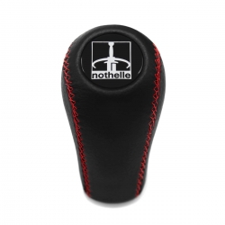 Volkswagen Nothelle Gear Shift Knob Genuine Leather Red Stitched 5 Speed Manual Transmission Shifter Lever Screw-On Type M12x1.5