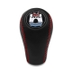 Volkswagen Wolfsburg Edition Leather Shift Knob Red Stitched 4 & 5 Speed Manual Transmission Shifter Lever Screw-On Type M12x1.5