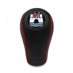 Volkswagen Wolfsburg Edition Leather Shift Knob Red Stitched 4 & 5 Speed Manual Transmission Shifter Lever Screw-On Type M12x1.5