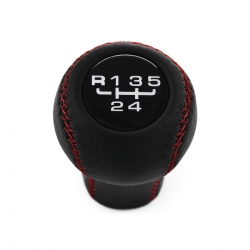 Volkswagen Red Stitched Shift Knob 5 Speed Manual Transmission Genuine Leather Gear Shifter Lever Screw-On Type M12x1.5