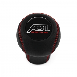 Volkswagen ABT Red Stitched Gear Shift Knob 5 Speed Manual Transmission Genuine Leather Gear Shifter Lever Screw-On Type M12x1.5