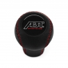 Volkswagen ABT Red Stitched Gear Shift Knob 5 Speed Manual Transmission Genuine Leather Shifter Lever Screw-On Type M12x1.5