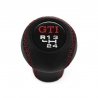 Volkswagen GTI Red Stitched Gear Shift Knob 4 Speed Manual Transmission Genuine Leather Shifter Lever Screw-On Type M12x1.5