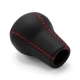 Volkswagen GTi Red Stitched Gear Shift Knob 4 Speed Manual Transmission Genuine Leather Gear Shifter Lever Screw-On Type M12x1.5