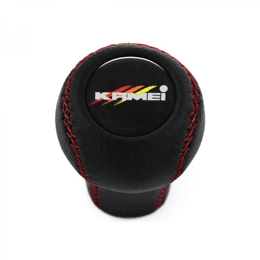 Volkswagen Kamei Red Stitched Gear Shift Knob 5 Speed Manual Transmission Genuine Leather Shifter Lever Screw-On Type M12x1.5