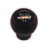 Volkswagen Kamei Red Stitched Gear Shift Knob 5 Speed Manual Transmission Genuine Leather Shifter Lever Screw-On Type M12x1.5