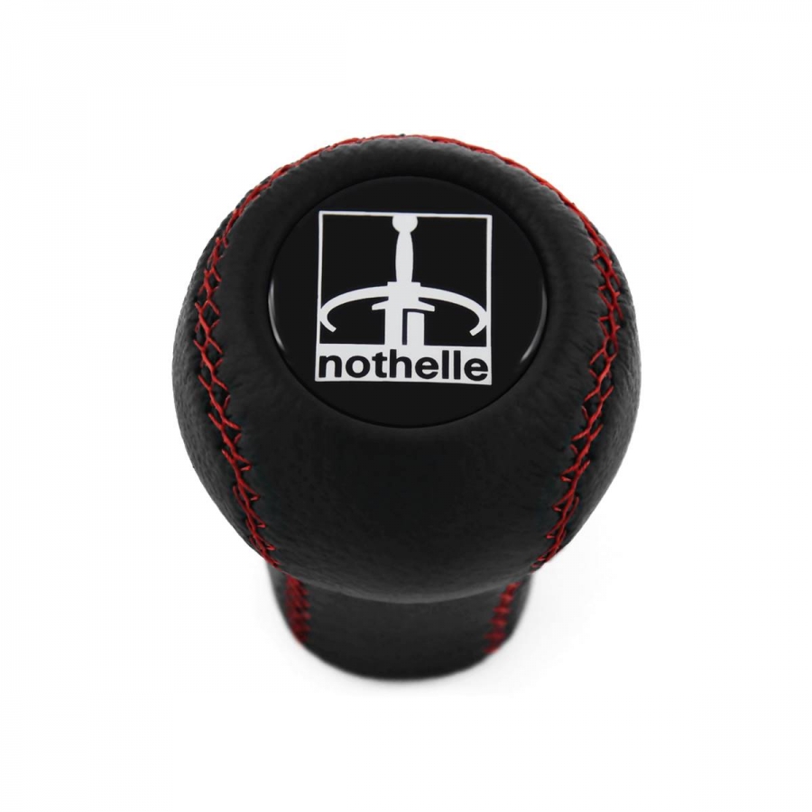 Volkswagen Nothelle Red Stitched Shift Knob 4 & 5 Speed Manual Transmission Genuine Leather Shifter Lever Screw-On Type M12x1.5