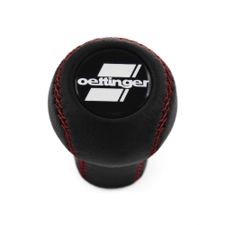 Volkswagen Oettinger Red Stitched Shift Knob 4 & 5 Speed Manual Transmission Genuine Leather Shifter Lever Screw-On Type M12x1.5