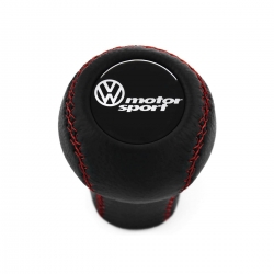 Volkswagen Motorsport Red Stitched Shift Knob 4 & 5 Speed Manual Transmission Real Leather Shifter Lever Screw-On Type M12x1.5