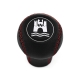 Volkswagen Wolfsburg Edition Red Stitched Shift Knob 4 & 5 Speed Manual Transmission Leather Shifter Lever Screw-On Type M12x1.5