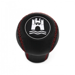 Volkswagen Wolfsburg Edition Red Stitched Shift Knob 4 & 5 Speed Manual Transmission Leather Shifter Lever Screw-On Type M12x1.5