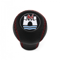 Volkswagen Wolfsburg Edition Red Stitched Shift Knob 4 & 5 Speed Manual Transmission Leather Shifter Lever Screw-On Type M12x1.5