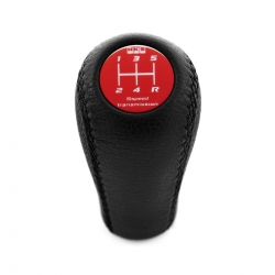 Toyota HKS Red Gear Stick Shift Knob Genuine Leather 5 Speed Manual Transmission Shifter Lever Screw-On Type M12x1.25