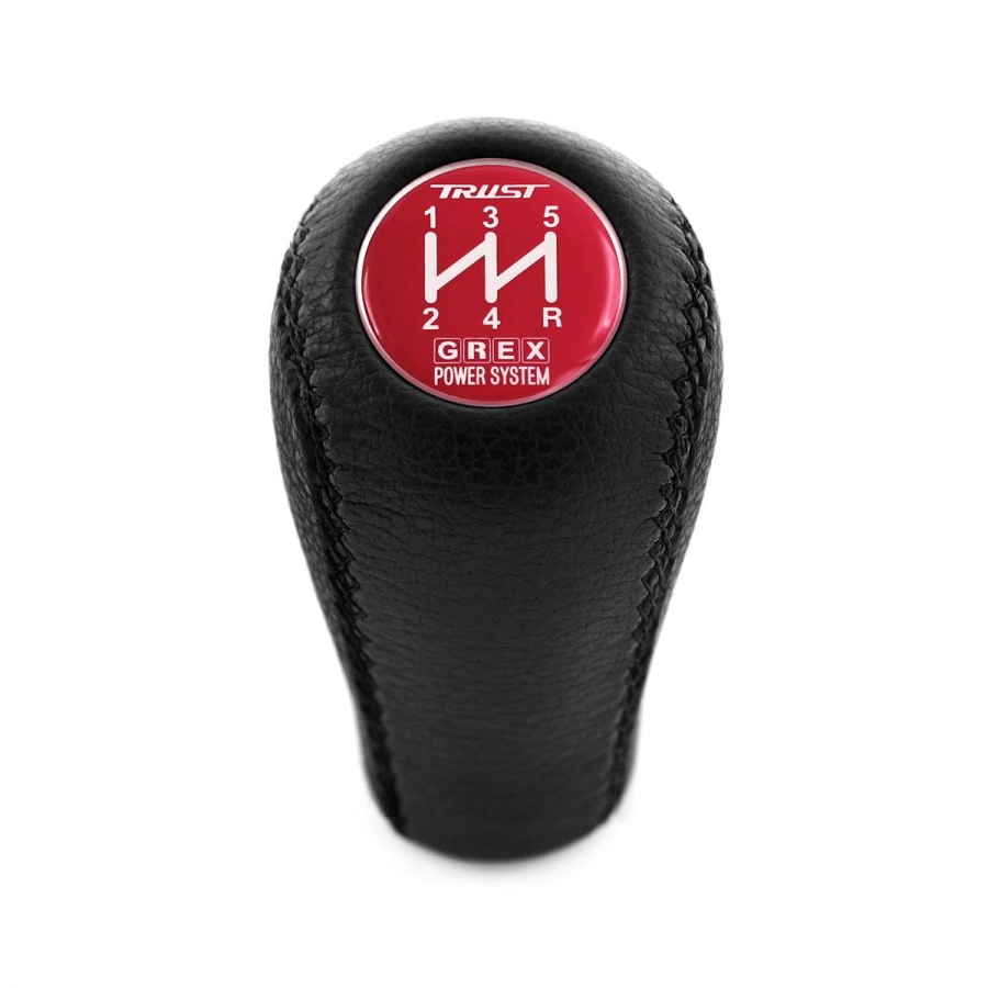 Toyota Trust Grex Red Gear Stick Shift Knob Genuine Leather 5 Speed Manual Transmission Shifter Lever Screw-On Type M12x1.25