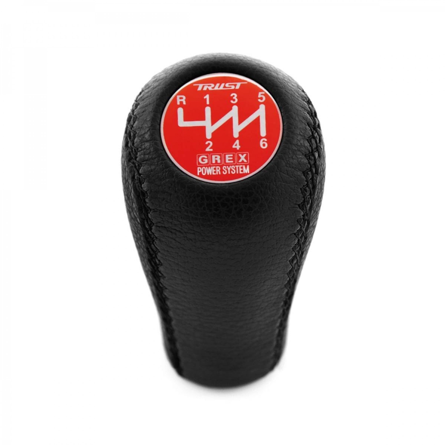 Toyota Trust Grex Red Gear Stick Shift Knob 6 Speed Manual Transmission Genuine Leather Shifter Lever Screw-On Type M12x1.25