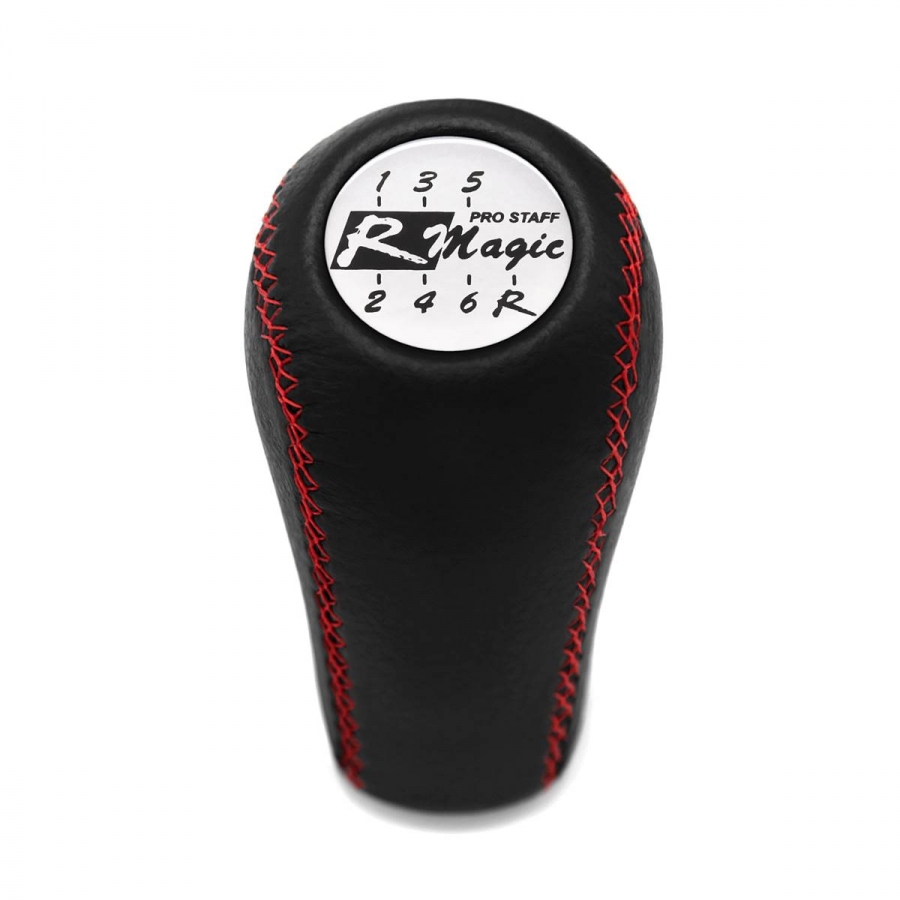Nissan R Magic Stitched Gear Stick Shift Knob 6 Speed Manual Transmission Genuine Leather Shifter Lever Screw-On Type M10x1.25