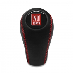 Toyota Nardi Tokyo Red Stitch Gear Stick Shift Knob Real Leather 5 & 6 Speed Manual Gearbox Shifter Lever Screw-On Type M12x1.25