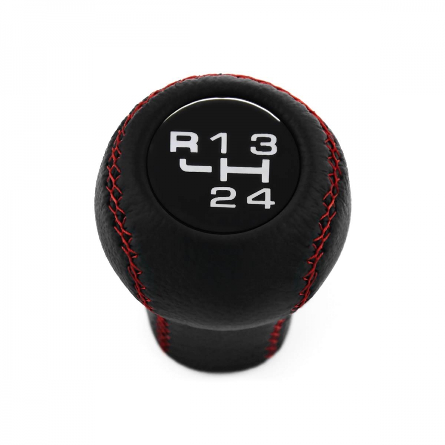 Volkswagen Red Stitched Gear Shift Knob 4 Speed Manual Transmission Genuine Leather Shifter Lever Screw-On Type M12x1.5