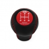 Mazda HKS Red Stitched Short Shift Knob 5 Speed Manual Transmission Genuine Leather Gear Shifter Lever Screw-On Type M10x1.25