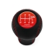 Mazda HKS Red Stitched Short Shift Knob 6 Speed Manual Transmission Genuine Leather Gear Shifter Lever Screw-On Type M10x1.25