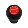 Mazda HKS Red Stitched Short Shift Knob 6 Speed Manual Transmission Genuine Leather Gear Shifter Lever Screw-On Type M10x1.25