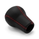 Mazda Trust Grex Red Stitched Genuine Leather Short Shift Knob 6 Speed Manual Transmission Shifter Lever Screw-On Type M10x1.25