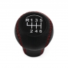 Mazda Genuine Leather Short Shift Knob Red Stitched 6 Speed Manual Transmission Gear Shifter Lever Screw-On Type M10x1.25