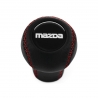 Mazda Short Shift Knob Red Stitched 5 & 6 Speed Manual Transmission Genuine Leather Gear Shifter Lever Screw-On Type M10x1.25