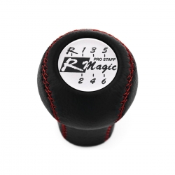 Mazda R Magic Red Stitched Shift Knob 6 Speed Manual Transmission Genuine Leather Gear Shifter Lever Screw-On Type M10x1.25