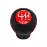 Mazda VeilSide Red Stitched Shift Knob 6 Speed Manual Transmission Genuine Leather Gear Shifter Lever Screw-On Type M10x1.25