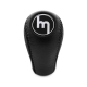 Mazda Vintage Black Emblem Real Leather Gear Shift Knob 5 & 6 Speed Manual Transmission Shifter Lever Screw-On Type M10x1.25