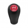Mazda Trust Grex Red Emblem Real Leather Gear Stick Shift Knob 5 Speed Manual Transmission Shifter Lever Screw-On Type M10x1.25