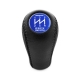 Mazda Trust Grex Blue Emblem Leather Screw-On Type Short Shift Knob 5 Speed Manual Transmission Shifter Lever M10x1.25