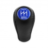 Mazda Trust Grex Blue Emblem Real Leather Gear Stick Shift Knob 5 Speed Manual Transmission Shifter Lever Screw-On Type M10x1.25