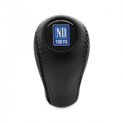 Mazda Nardi Tokyo Blue Emblem Real Leather Gear Stick Shift Knob 5 & 6 Speed Manual Transmission Shifter Lever Screw-On M10x1.25