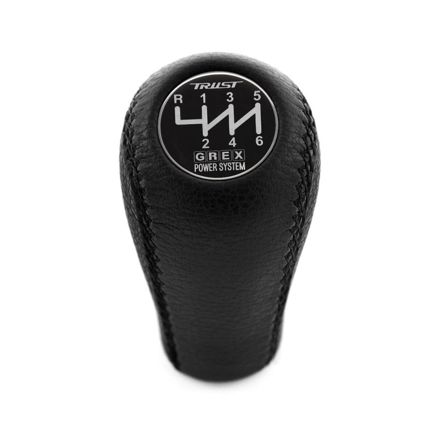 Mazda Trust Grex Black Gear Stick Shift Knob 5 Speed Manual Transmission Genuine Leather Shifter Lever Screw-On Type M10x1.25