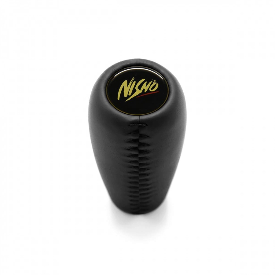 Nissan Nismo Vintage First Emblem Shift Knob 5 & 6 Speed MT Genuine Leather Shifter Lever Screw-On Type M10x1.25 32865-RN003