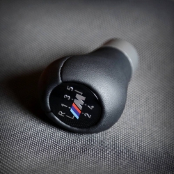 Short Shift Knob For BMW M Sport 5 Speed Manual Transmission Genuine Leather Gear Stick Shifter Lever Push-in Type Not Weighted